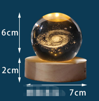 Lampada Galassia 3D in Cristallo - Luce Notturna LED Pianeti