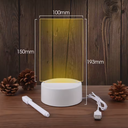 Lampada LED Bacheca Scrivibile - Luce Notturna Acrilica Personalizzabile