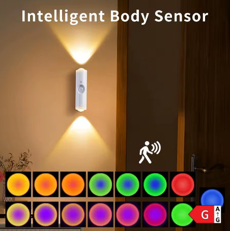 Luce LED Ricaricabile con Sensore di Movimento - RGB Magnetica