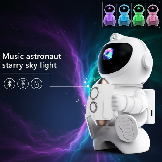 Proiettore Astronauta Galaxy LED bianco con 8 effetti nebulosa multicolore e telecomando