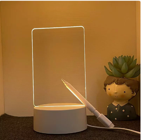 Lampada LED Bacheca Scrivibile - Luce Notturna Acrilica Personalizzabile